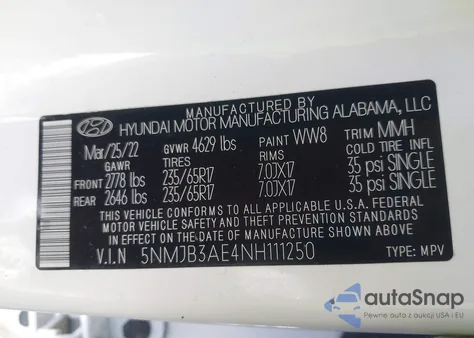 2022 Hyundai Tucson Sel from USA, damaged, VIN 5NMJB3AE4NH111250